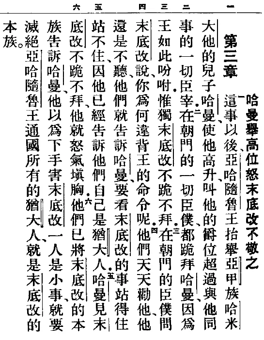 Figure 11. Hanging verse numbers in top-to-bottom RTL text (Chinese)